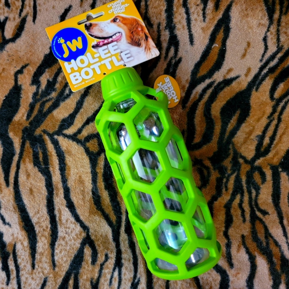 JW Hol-ee Bottle Dog Toy in Green Large New Ea.